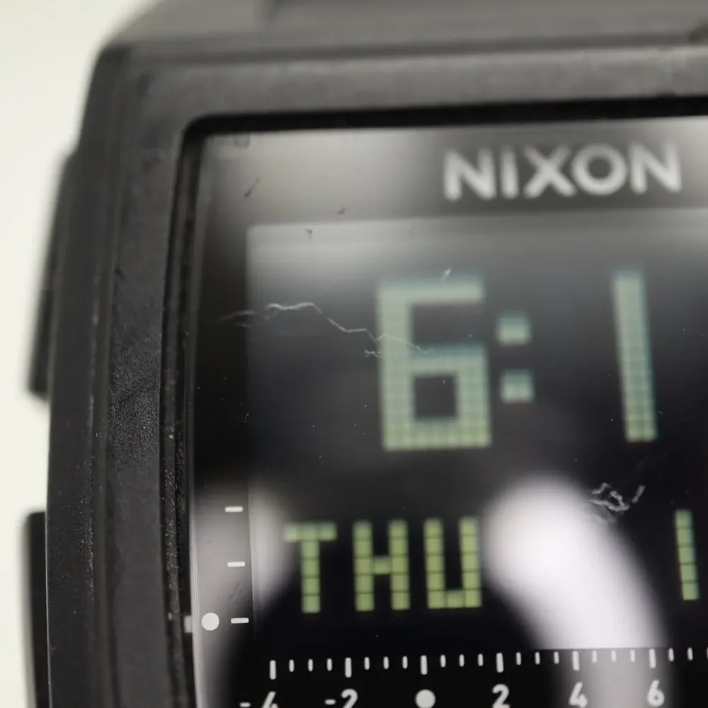 Nixon Base Tide Pro Black 42mm Digital Watch Sunrise Sunset Silicone New Battery